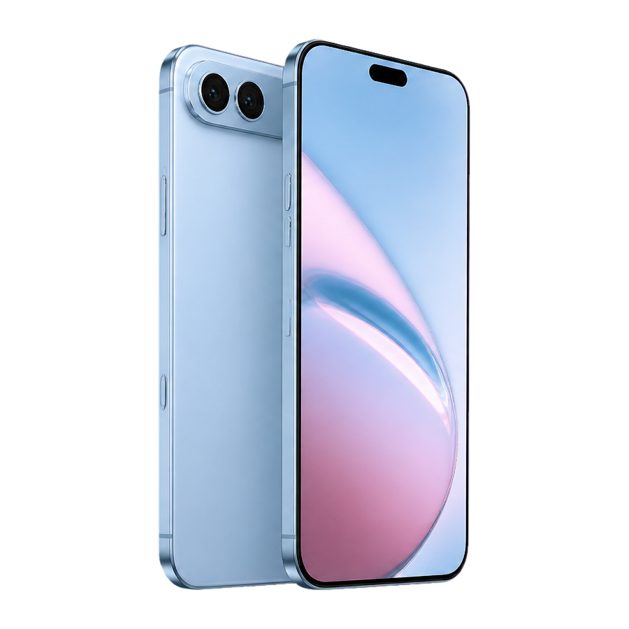 GetLow concept render of iPhone Air 2 in Light Blue concept, front and back
