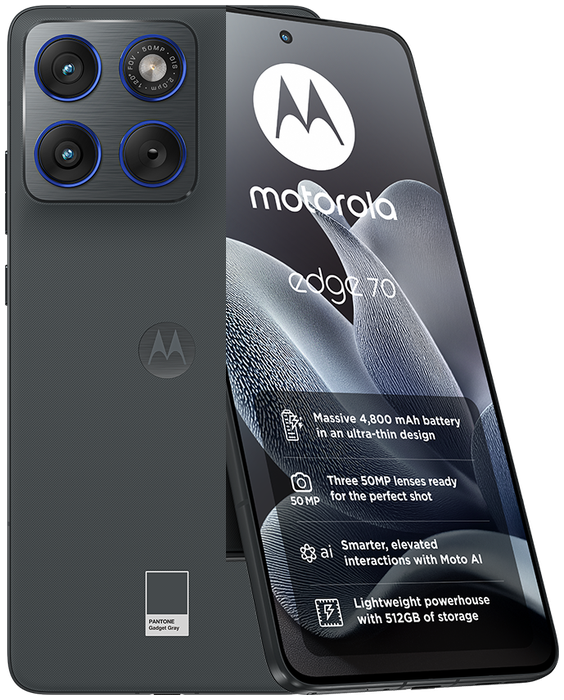Motorola Edge 70 in Pantone Gadget Grey