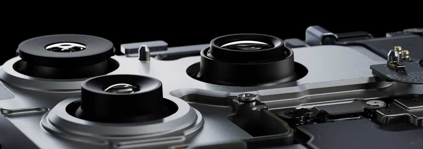 Close view of the Apple iPhone 17 Pro rear camera lenses
