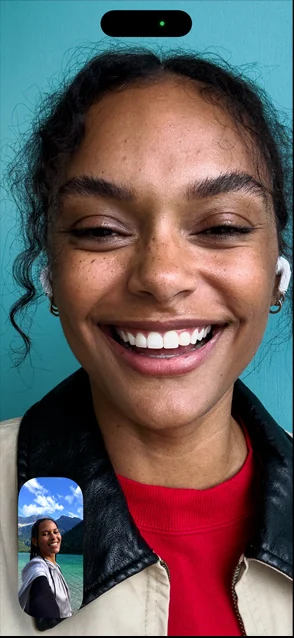 Apple iPhone 17 Pro Center Stage front camera in use
