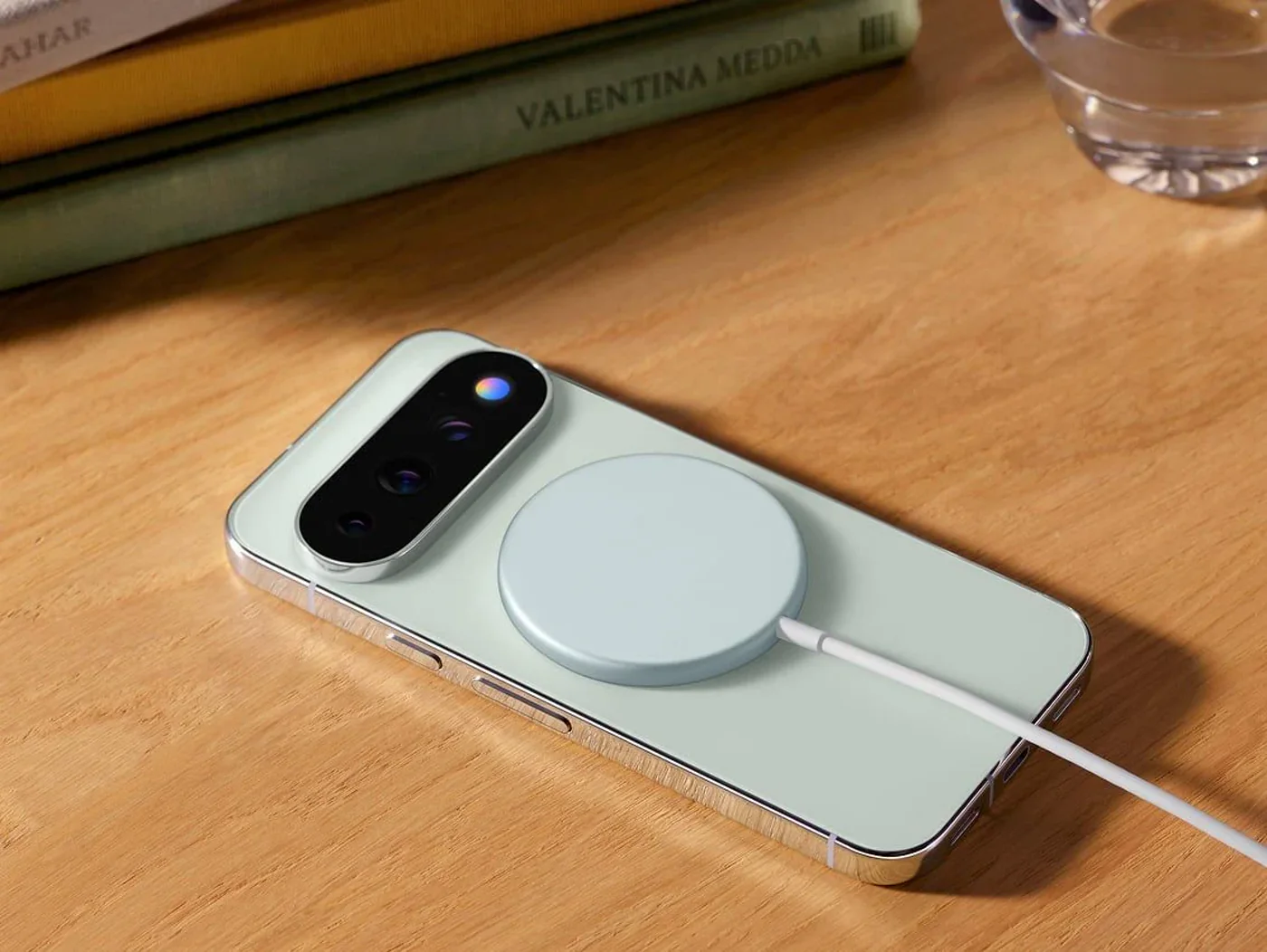 Pixel 11 Pro on a Pixelsnap wireless charger